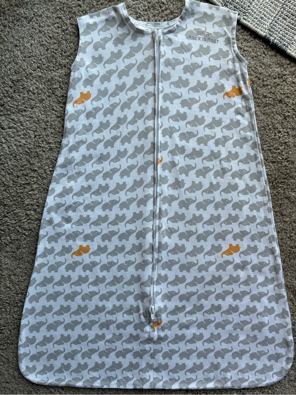 HALO Gray & Orange Elephant Sleep Sack